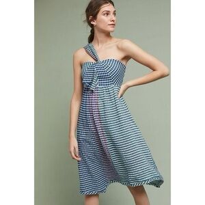 NWT Anthropologie x Maeve Waverly Mixy Plaid One Shoulder Dress